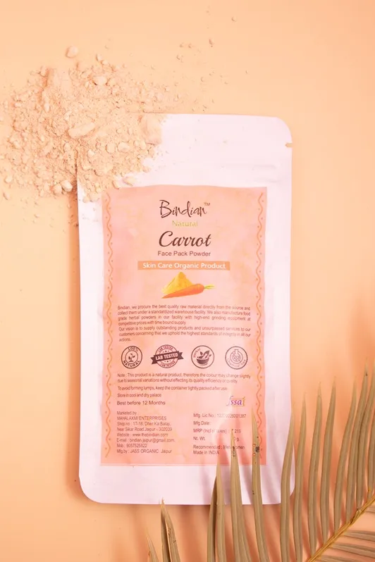 100% Pure & Natural Carrot Powder for Face & Skin (50 Grams)