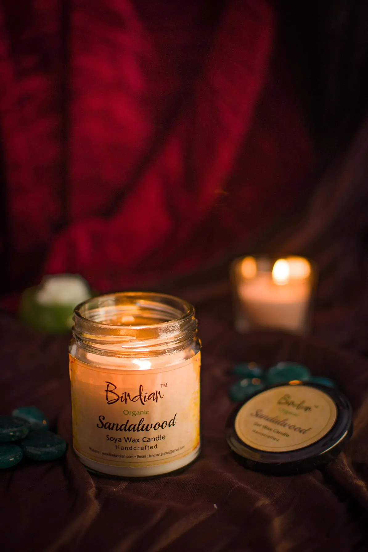 Sandalwood Scented Candle, 24 Hours Long Burning Time