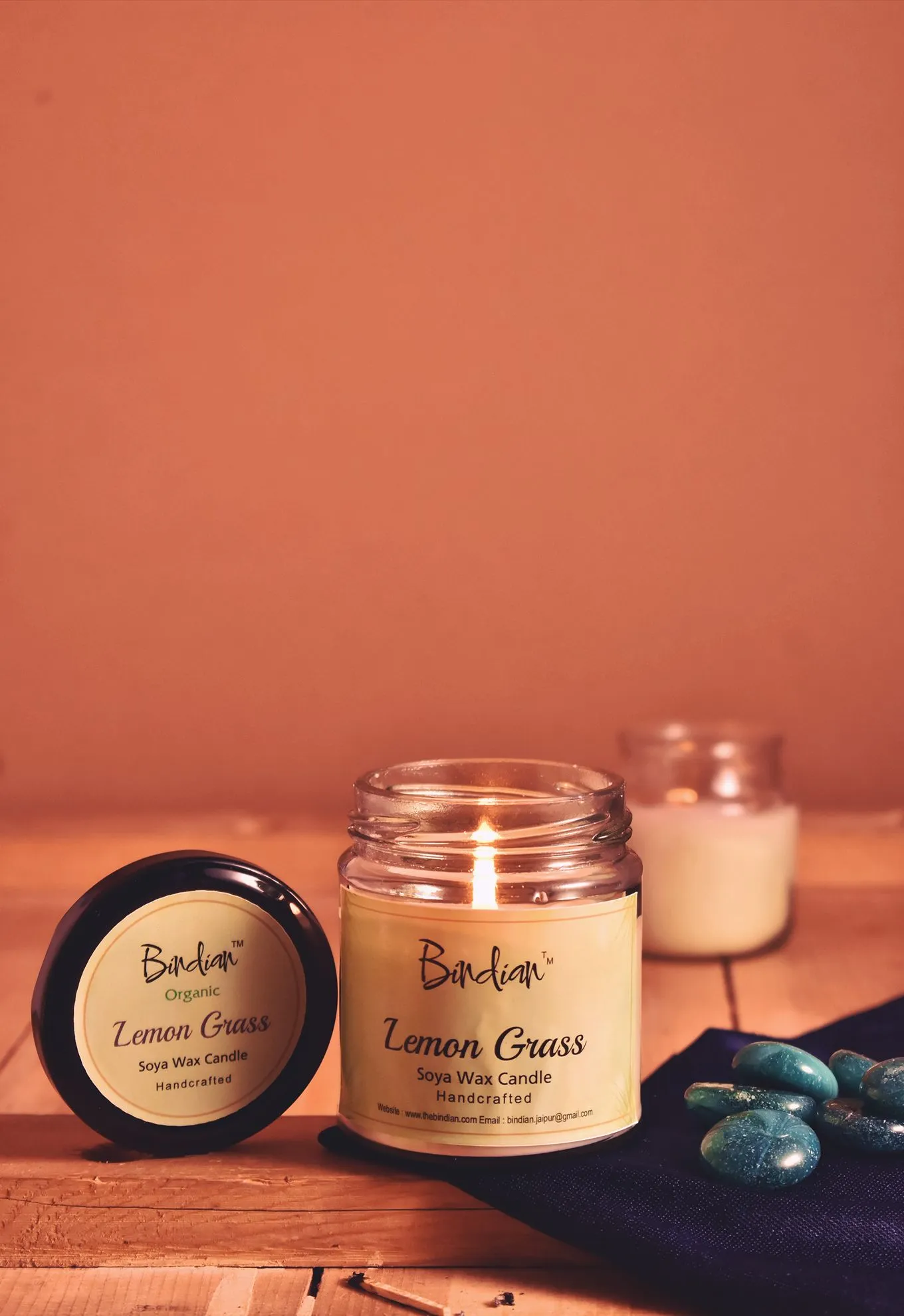 Lemon Grass Scented Candle, 24 Hours Long Burning Time