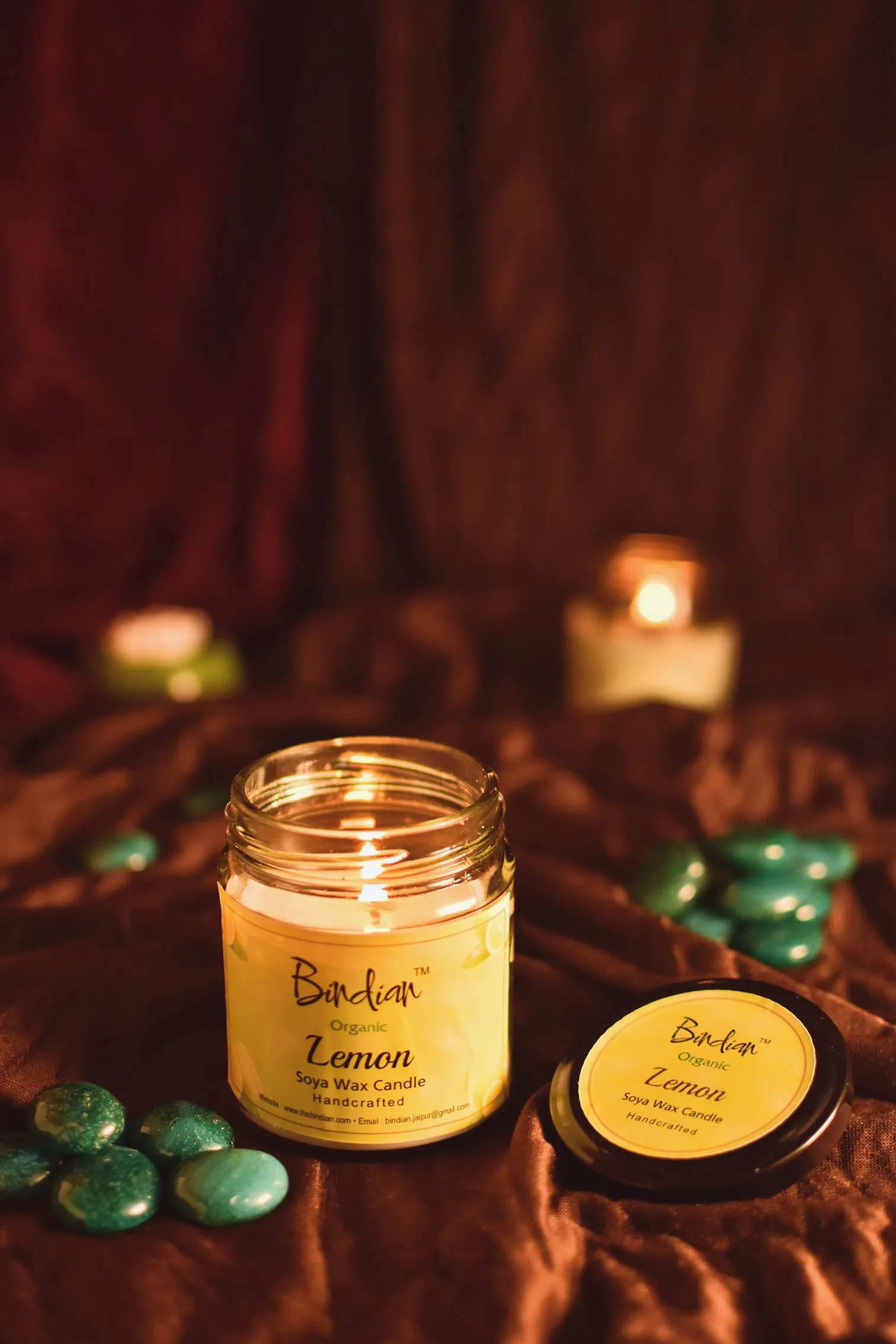 Lemon Scented Candle, 24 Hours Long Burning Time