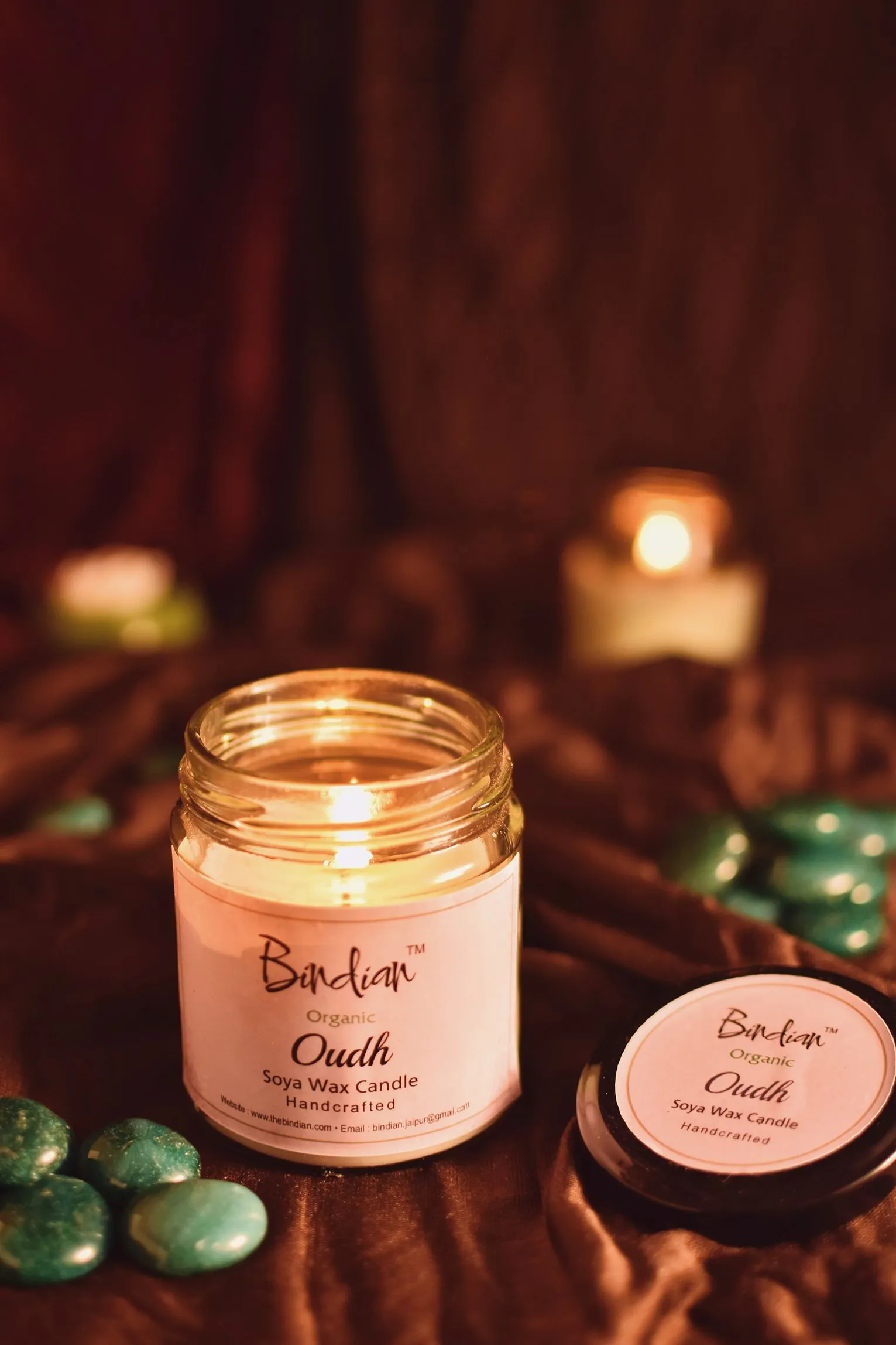 Premium Oudh Scented Candle, 24 Hours Long Burning Time