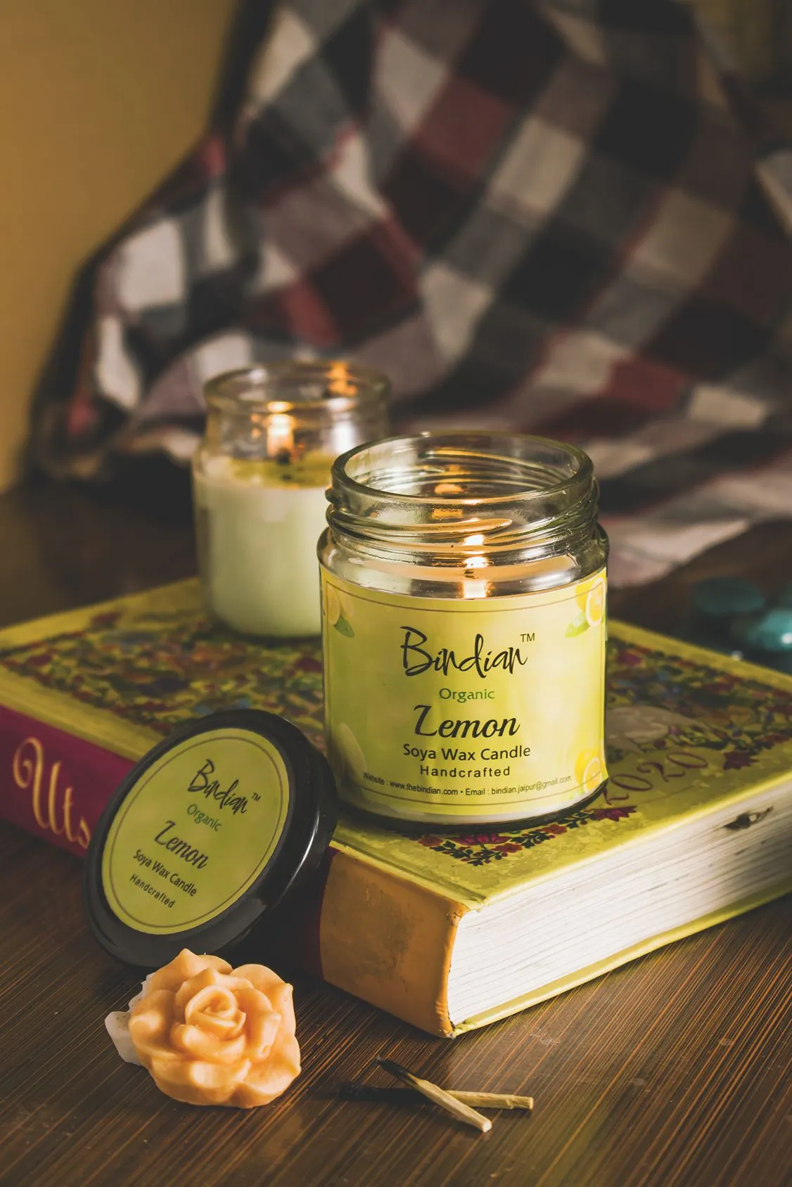 Lemon Scented Candle, 24 Hours Long Burning Time