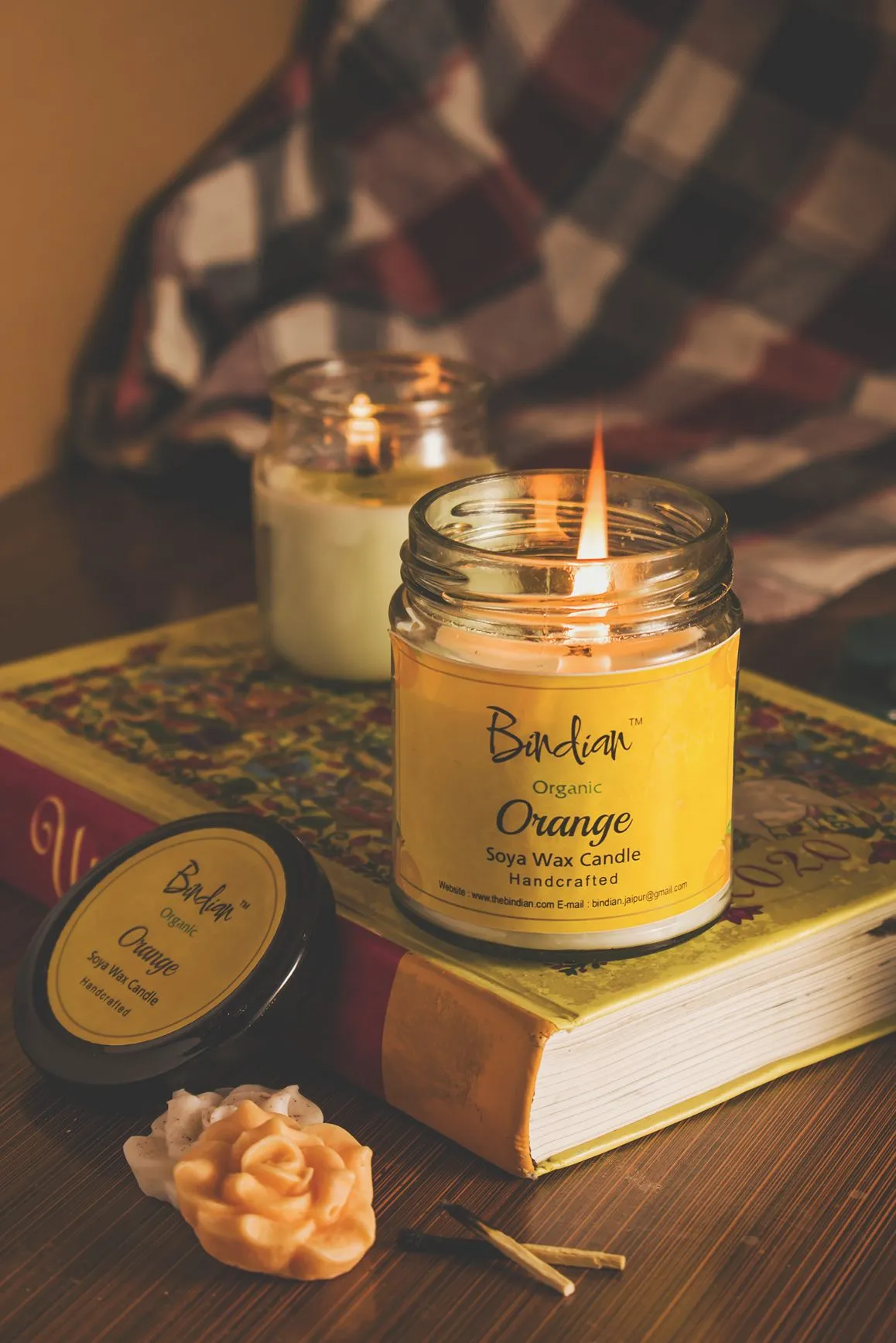 Orange Scented Candle, 24 Hours Long Burning Time