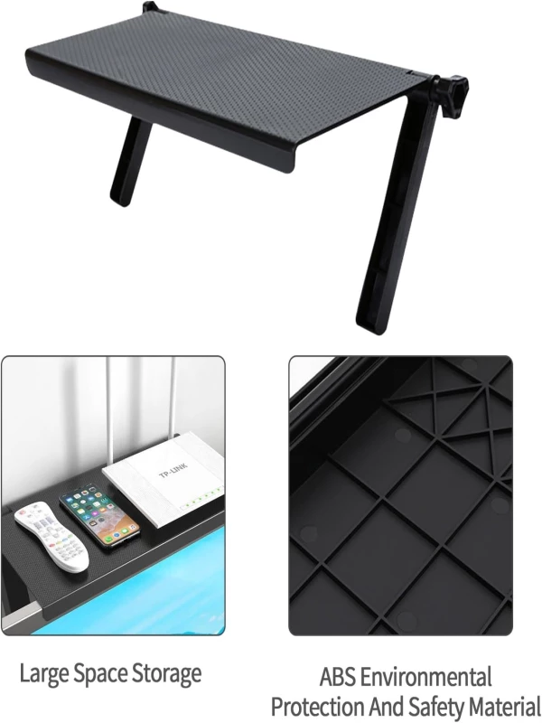 Screen Top Shelf for Tv Setup Box Shelf Adjustable Tv Screen Top Storage Shelf (Black)