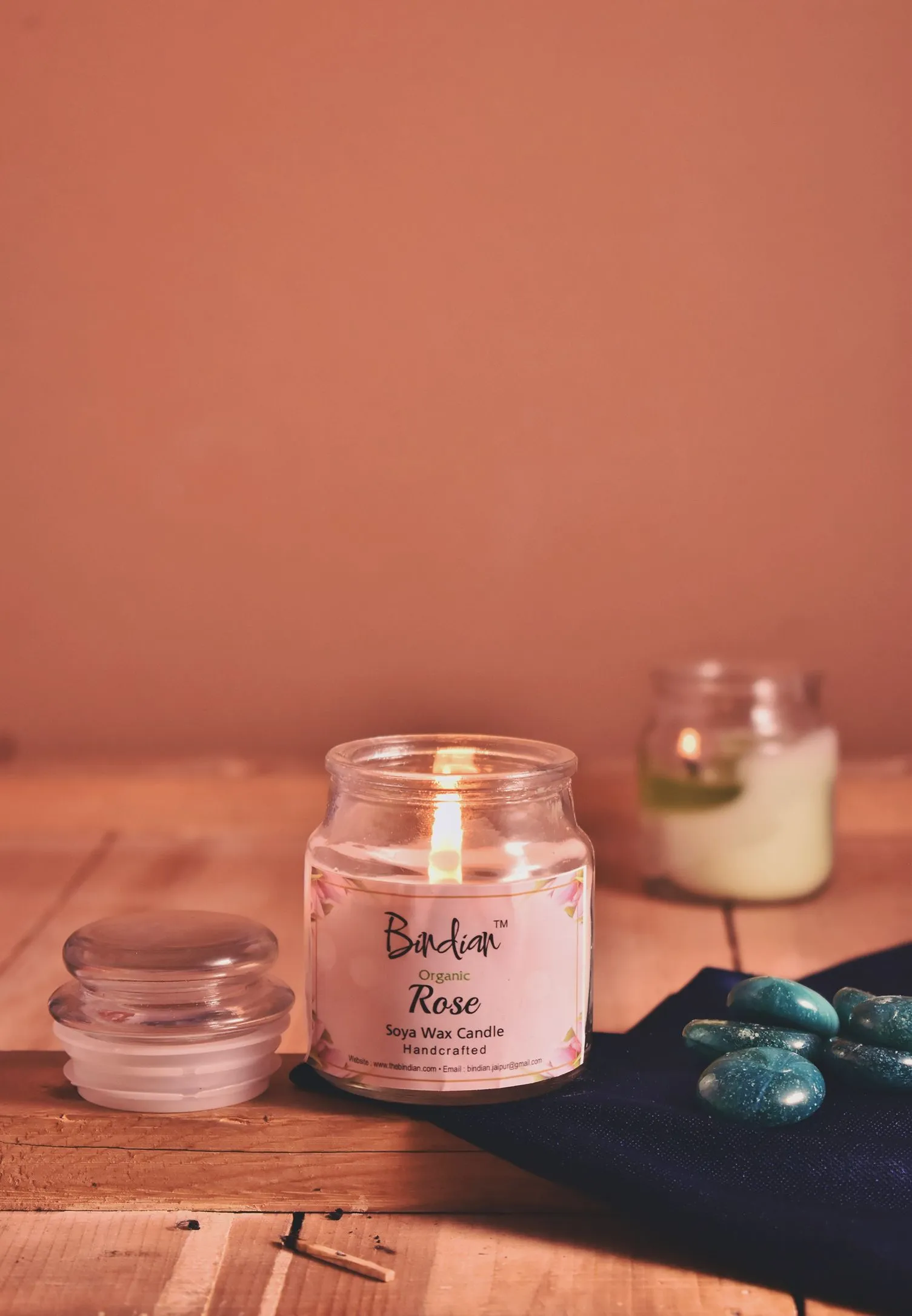 Rose Flavour Scented Candle, 14-18 Hours Long Burning Time
