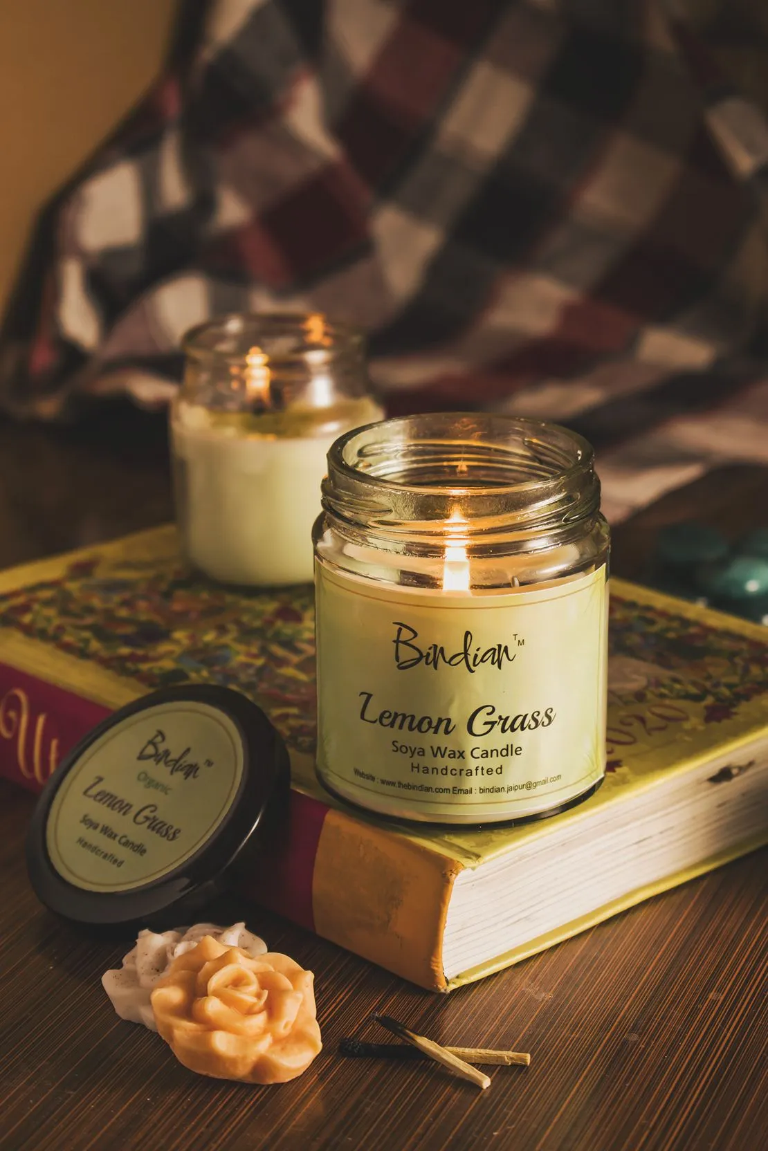 Lemon Grass Scented Candle, 24 Hours Long Burning Time